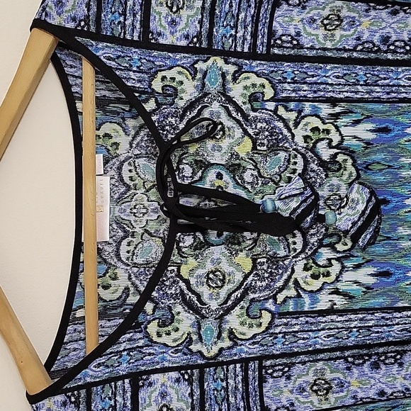 Belle by Kim Gravel Blue Boho Style Pullover Blouse Size 2X - Picture 3 of 9